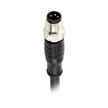 Cable Assembly, A Code - M8 3pins A code male straight molded cable, unshielded, PVC, -10°C~+80°C, 24AWG 0.25mm²